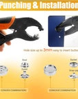 60-Set Snap Fastener Tool Kit, 15Mm Metal Snap Buttons + Heavy Duty Pliers for Leather, Boat Cover Snaps, DIY Covers, and Canvas Snap Replacement