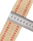 10 Yards Width 2" Roll Natural Burlap Red Line Jute Webbing Ribbon Upholstery Chair Webbing Tape for Outdoor DIY Gear Repai (Red Stripes)