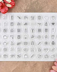 2 Sheets Daily Life Pattern Clear Stamps for Card Making Decoration and DIY Scrapbooking