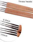 3 Pcs/Set Dreadlock Crochet Hook for Hair Dreadlock Needle Tool for Braid Craft Dread Locks Crochet Needles 0.75Mm (1 Hook 2 Hooks 3 Hooks)
