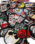 Embroidered Patches Iron-On Appliques: 30Pcs Assorted Cool Punk Embroidery Sew-On Patch for Jackets Clothing