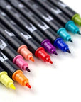 56217 Dual Brush Pen Art Markers, Retro, 10-Pack. Blendable, Brush and Fine Tip Markers