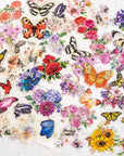 300 Pieces Assorted Butterfly and Flower Stickers, Transparent Butterflies Floral Resin Decals Aesthetic Journaling Scrapbook Stickers for Card Making Bullet Junk Journal Planner Craft Supplies