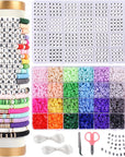 6000 PCS Clay Beads Bracelet Making Kit with a to Z Letter Beads, Friendship Bracelet Kit with Alphabet Beads, Earrings Necklace Craft Jewelry Making Kit for Adults