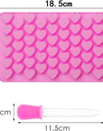 Silicone Moulds for Wax Melts with Dropper 55 Heart Mould Sweet Moulds Mini Candy Molds Silicone Shape for Love Chocolate Soap Ice Cube Tray Jelly Melts Gummy DIY