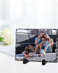 6 Pcs Sublimation Slate Blanks 5.9 X 7.8 Inch Picture Frame Heat Transfer Rock Photo Plaque with DIY Custom Stone Slate Display Stand Christmas Decoration for Desktop Souvenir