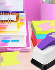 Tab Punch, Tab Paper Punch, 1.5 Inch Tab Puncher for Paper Crafts, File Tab Puncher, File Label Puncher, Tab Punch Tool for Calendars, Planner Inserts, Scrapbooking, Foldable File Label