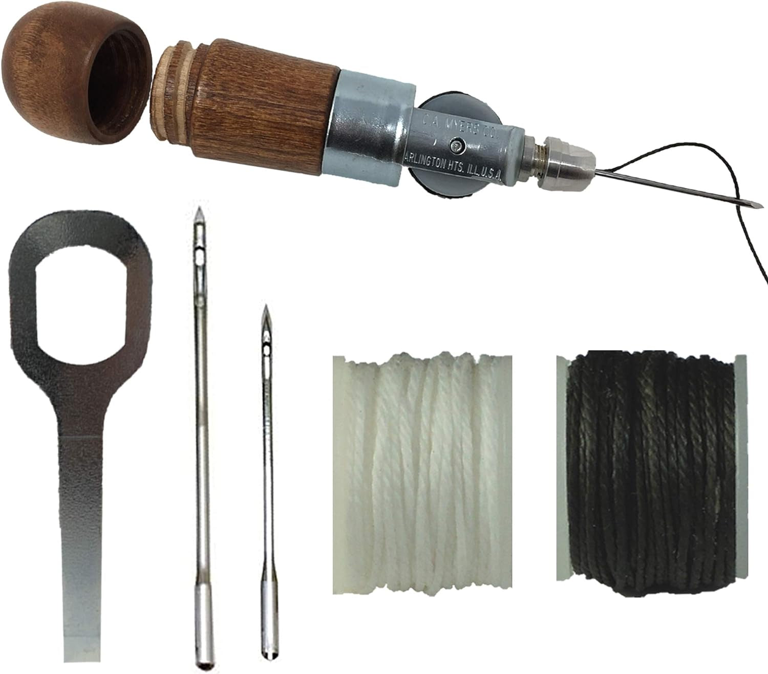 Repair Stitch Tool | Made in USA | Sewing Awl for Bounce Houses, Inflatables, Leather, Thick Fabric, Shoes, Bags, Belt, Upholstery Repair Kit & Crafts Leather, Tarp Stitching. Professional Heavy Duty