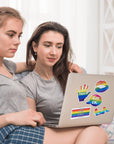 Pride Stickers, 100-Piece LGBTQ Rainbow Stickers, Vinyl LGBT Gay Pride Stickers for Laptops, Water Bottles, Luggage, Scrapbooking