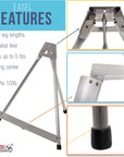 15" High Aluminum Tabletop Display Easel (Pack of 4) - Collapsible Folding Frame, Portable Artist Tripod Stand - Holds Canvas, Paintings, Books, Presentations, Photos, Pictures, Signs