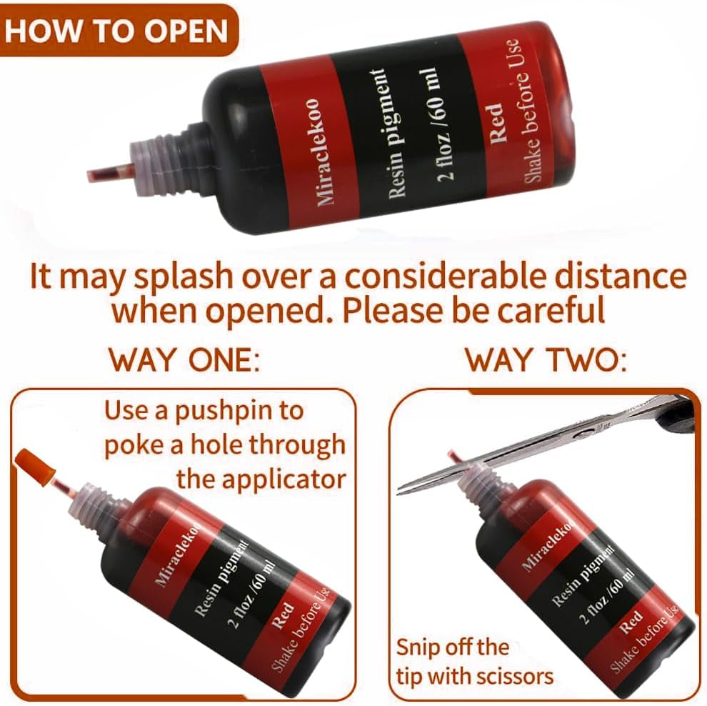 Red Epoxy Resin Color Dye Colorant Liquid Epoxy Resin Pigment,60Ml,Translucent