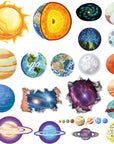 65Pcs Space Vinyl Stickers Pack for Laptop Water Bottle, Solar System Stars Planets Waterproof Stickers for Kids Teachers Students, Astronaut Galaxy Stickers for Scrapbook Luggage