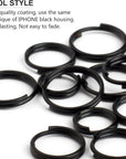 Titanium Key Rings Split Rings, Small Keyrings, Jump Rings for Necklaces, Keys, Jewelry Attachment - 15Pcs Mix 10/12/14Mm (Black)