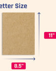 25 Sheets, Brown Kraft Cardstock, 200 GSM (75 Lb. Cover), 8.5 X 11 Inches