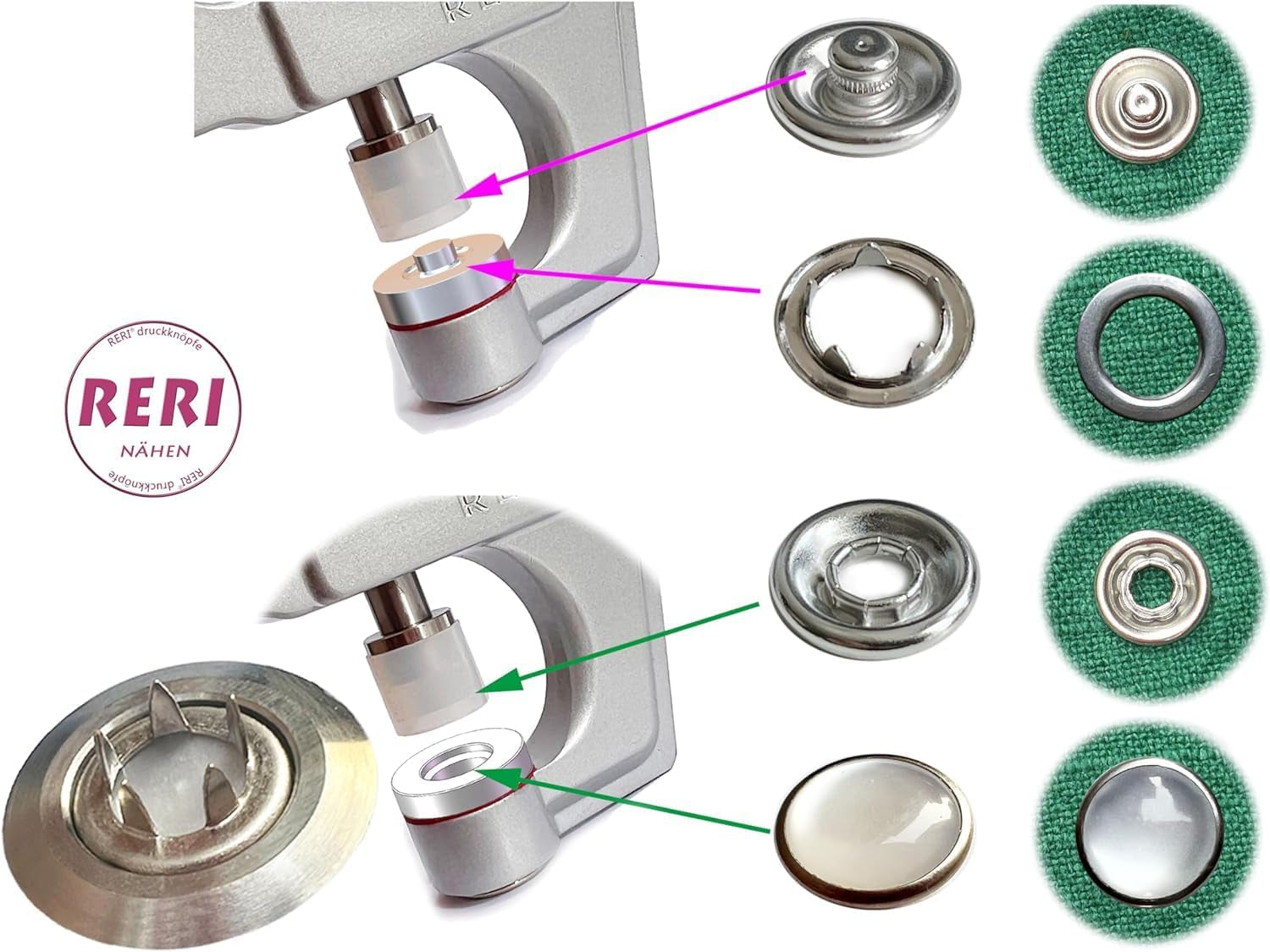 Pearl Snaps with Fastener Pliers Press Tool Kit 40 Set Snap Fasteners Kit Snap Buttons for DIY, Sewing and Crafting