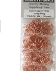 Copper round Open Jump Ring 18 Ga Wire Assorted Sizes / Saw Cut Made in USA (O/D 7-8-9-10 MM 50 Each Size)