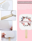 30 Pieces Church Fans Handheld Set, Including Fan Handle Craft Sticks Wavy Wooden Sticks, Blank White Cardstock, Double Sided Tape Church Fans for DIY Crafting Painting
