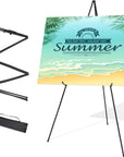 Easel Stand for Wedding Sign & Poster Display 63'' Portable Art Easel for Floor Adjustable Metal Easel Black