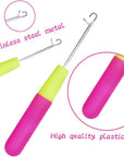 5 Pieces Different Size Latch Hook Set, Latch Hook Crochet Needle, Crochet Hook with Latch, Dreadlocks Crochet Hook Set, Latch Hook Crochet Needle, Bent Latch Hook for Carpet Making