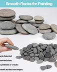 120 Pcs Rocks for Painting, 20Pcs 2''-3''/ 15Pcs 1.6''-2'' River Rocks to Paint, 85Pcs 0.5'-1' Flat Smooth Rock for Painting, Crafting, Kindness Stone, Natural Stones for Kids DIY