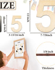Large Wooden Number 5, Unfinished Wood Crafts Wood Numbers Letters for DIY Craft Projects, Birthday, Party, Wedding Decorations, Big Wooden Numbers 12 Inch and Small Wooden Numbers 6 Inch (2Pcs/Set)