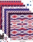 8 Pieces 20 X 20 Inch 4Th of July Day Independence Day Fabric American Flag Memorial Printed American Flag Polyester Cotton Square Fabric for Sewing Patchwork DIY Craft Earrings Hair Bows