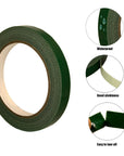 3 Rolls Waterproof Floral Tape Flower Tape for Bouquet Stem Wrapping and Floral Crafts(1/2" Wide,Dark Green)