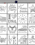 16 Pieces Happy 4Th of July Stencil Independence Day Painting Template Reusable Patriotic Drawing Stencils Include American Flag Map Star Patterns Farmhouse Stencil for Painting on Wood Paper Wall