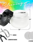 Airbrush Cleaning Kit - Airbrush Clean Pot Glass Cleaning Jar with Holder, 5Pc Cleaning Needles, 5Pc Cleaning Brushes, 1 Wash Needle, 2 Extra Filters