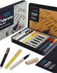 Calligraphy Pens Set - Introductory Caligraphy Writing & Hand Lettering Kit - Includes Instructions, Guide Book and Practice Book - Calligraphy Set for Beginners
