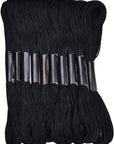 Black Embroidery Floss, 24 Skeins Embroidery Thread Friendship Bracelet String, Cross Stitch Threads Hair Wrap Yarn
