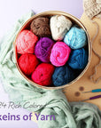 Soft Yarn 2400 Yards (24X50G), Acrylic Yarn for Crocheting & Knitting, 24 Vivid Colors, Perfect for Crafts, Amigurumi Yarn Set