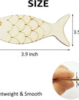 30Pcs Unfinished Fish Shaped Wood Cut Out Fish Wood DIY Crafts Cutouts Blank Wooden Fish Shaped Hanging Ornaments for Wedding Birthday Ocean Animal Themed Party Decoration