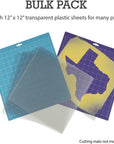 50 Pack 12X12 .007 Clear Craft Plastic Sheets Compatible with Cricut, Stencils, Cards, Journals, Crafts, 3D Embellishments, Acetate Sheets for Crafts, Plastic Sheet .007"