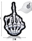 Iron on Patches for Jackets - Skeleton Middle Finger Shirt Motorcycle Patches for Vests Men Ghost Rider with Motorcycle Club Patches Outlaws - Lady Finger Embroidery Finger Skull Middle Finger Patches
