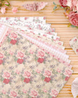 12 Designs Spring Pattern Paper 24 Sheet Rose Floral Scrapbook Paper Pink Double-Sided Collection Decorative Craft Paper Folded Flat for Card Making Scrapbook Photo Album Decor, 30 X 30Cm