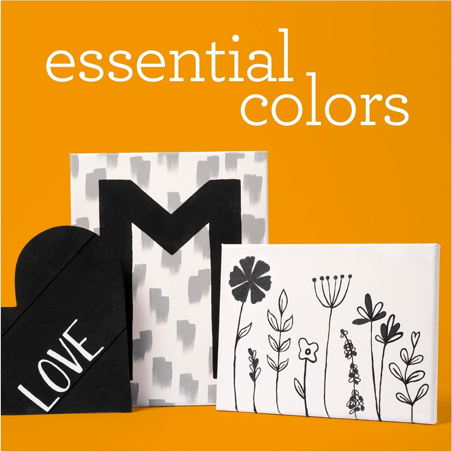 PROMOABWB Set Featuring 2 White Black Acrylic Paint Colors, 16 Fl Oz (Pack of 2), Multi