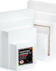 Canvases for Painting, 34 Pack Multi Sizes Stretched Canvas and Canvas Panels, 5X7”, 8X10”, 9X12”, 11X14”, 100% Cotton Primed Canvas Boards for Painting, Blank Canvas for Acrylic Oil Paint