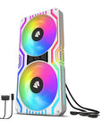 Matrix-Black 48 Addressable RGB Leds 240MM All-In-One Square Frame Integrated Fan with MB Sync/Analog Controller, Integrated PWM Control Fan for Computer Case and Liquid Cooling System