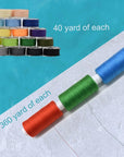 72Pcs 36 Colors Prewound Bobbins and Thread Spools for Hand & Machine Sewing, Emergency and Travel, DIY and Home, 36 Colors 400 Yards per Polyester Thread Spools