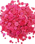 650Pcs Assorted Buttons Bulk for Crafts Buttons for Art, DIY Crafts, Christmas Decoration (Rose Red)