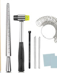 Ring Sizer Mandrel Ring Making Tool Ring Shaper Tool Fix Bent Rings Metal Size Measuring Repair Kit with Jewelry Mallet