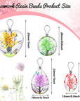 40 Pieces Dried Flower Pendant Dried Flower Tree Charms Resin Dried Pressed Flower Pendant Lacework Transparent Glass Ball Beads round Floating Pendant Mixed Colors for Making Jewelry DIY Craft