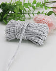 U Pick 10Yds 5Mm 3 Braided Cord Decorative Twisted Satin Polyester Twine Cord Rope String Thread Shiny Cord Choker Thread (18 White)