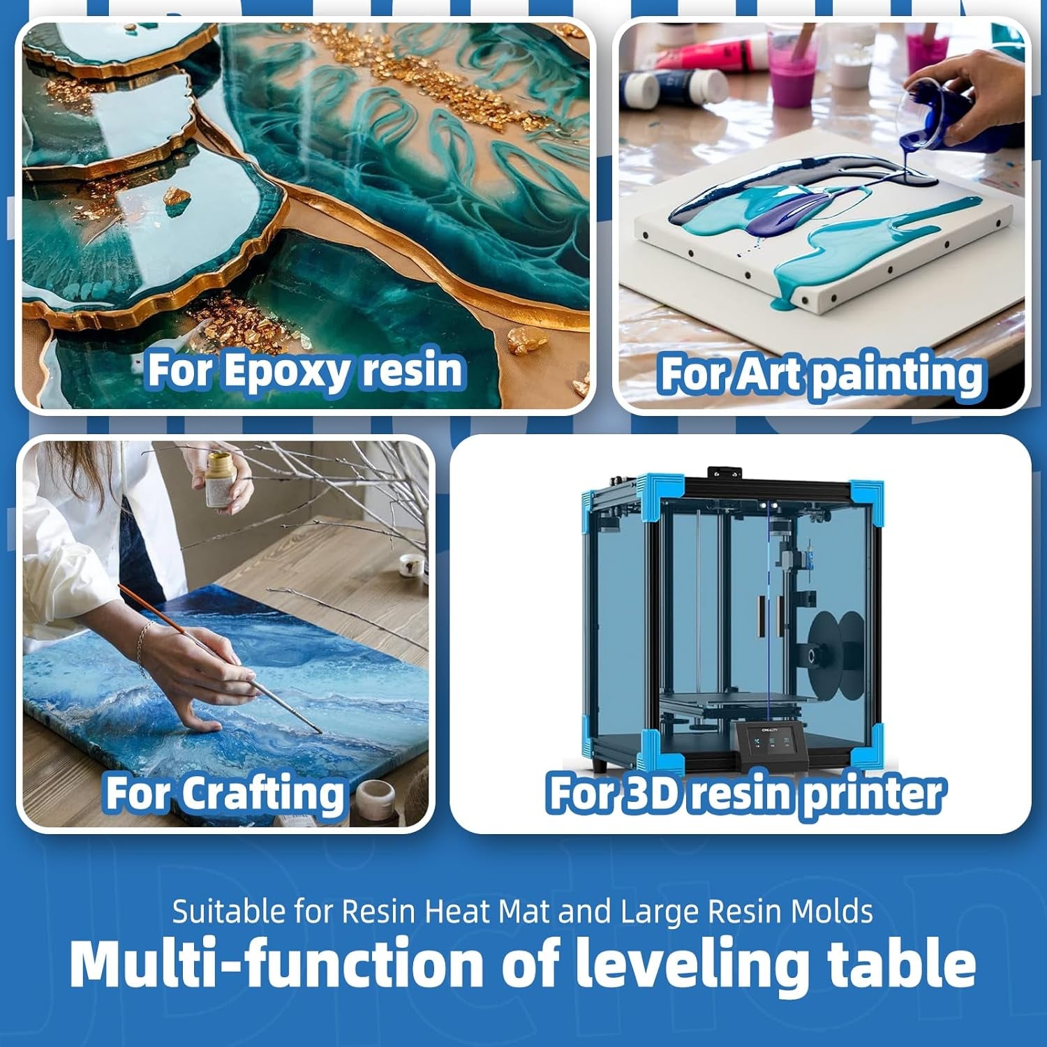 Resin Leveling Table for Epoxy Resin & Art Work,16''X 12'' Adjustable Self Leveling Epoxy Resin Accessories, Resin Supplies, Acrylic Pouring Tool, Multipurpose Resin Leveling Board
