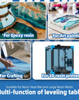 Resin Leveling Table for Epoxy Resin & Art Work,16''X 12'' Adjustable Self Leveling Epoxy Resin Accessories, Resin Supplies, Acrylic Pouring Tool, Multipurpose Resin Leveling Board
