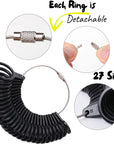 - Ring Sizer Measuring Tool Set, Ring Sizer Guage & Plastic Ring Mandrel with 1 Polishing Cloth, Ring Sizer, Ring Measure for Fingers, Ring Sizing Kit, Ring Finger Sizer, Ring Sizer Tool.