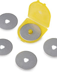45Mm Rotary Cutter Replacement Blades, 5 Blades (RB45-5) - Tungsten Steel Circular Rotary Fabric Cutter Blade for Quilting, Sewing, Crafts, and Scrapbooking Fits Most 45Mm Rotary Cutters