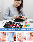 Sewing Kit for Adults and Kids, Needle and Thread Kit with Sewing Supplies and Accessories Contains Scissors, Measure Tape,Seam Ripper,Suitable for Home, Travel, Beginner, Emergency