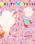 40 Pieces Unfinished Summer Ice Cream Wooden Cutouts, 8 Styles Ice Cream Wood Slices Unfinished Wood Cutouts Blank Wooden Paint Crafts for Kids Birthday Painting, Summer DIY Crafts Home Decoration